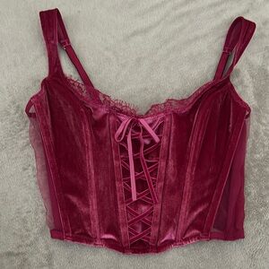 VS PINK Velvet Corset top